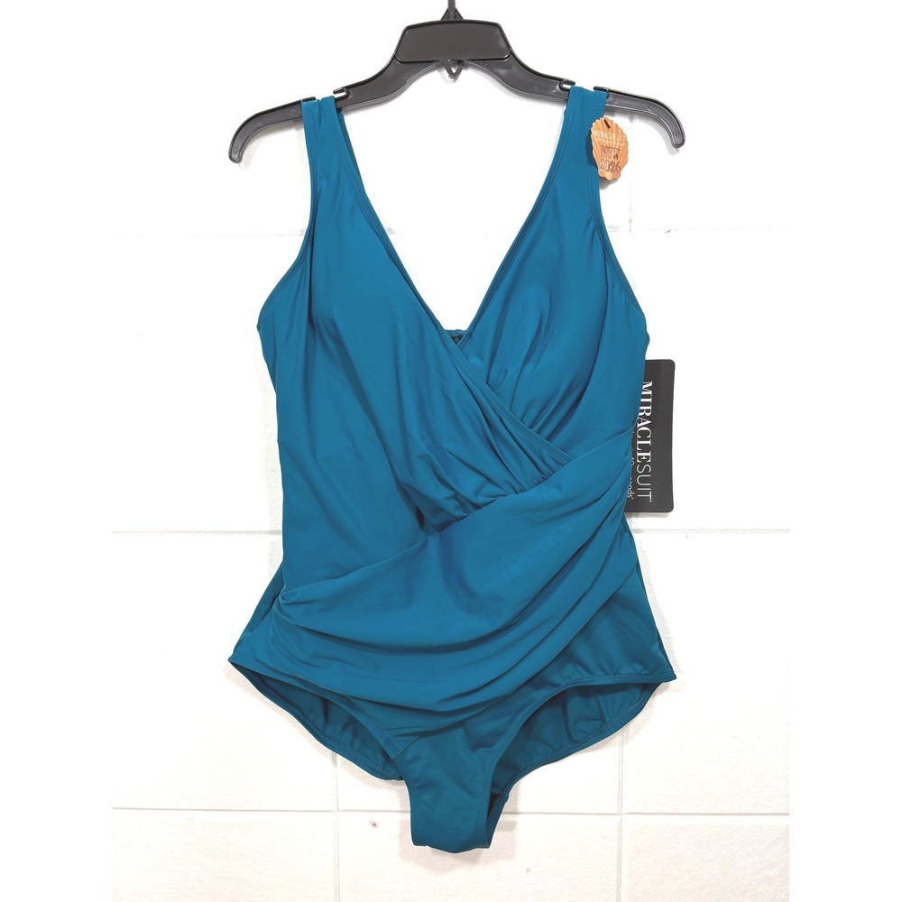 Miraclesuit Oceanus Tummy Control One Piece Swimsuit Aegean Blue Plus Size 18W - Picture 5 of 10